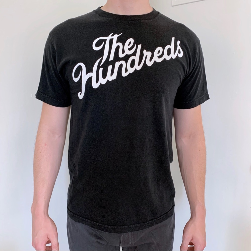 The Hundreds black short sleeve T-shirt graphic streetwear Y2K vintage workwear